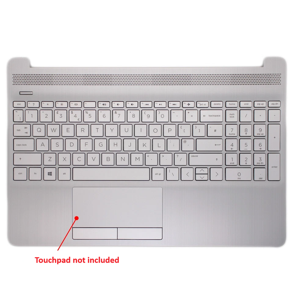 HP 256 255 G8 250 G8 250 G9 Silver Palmrest Cover UK QWERTY Keyboard