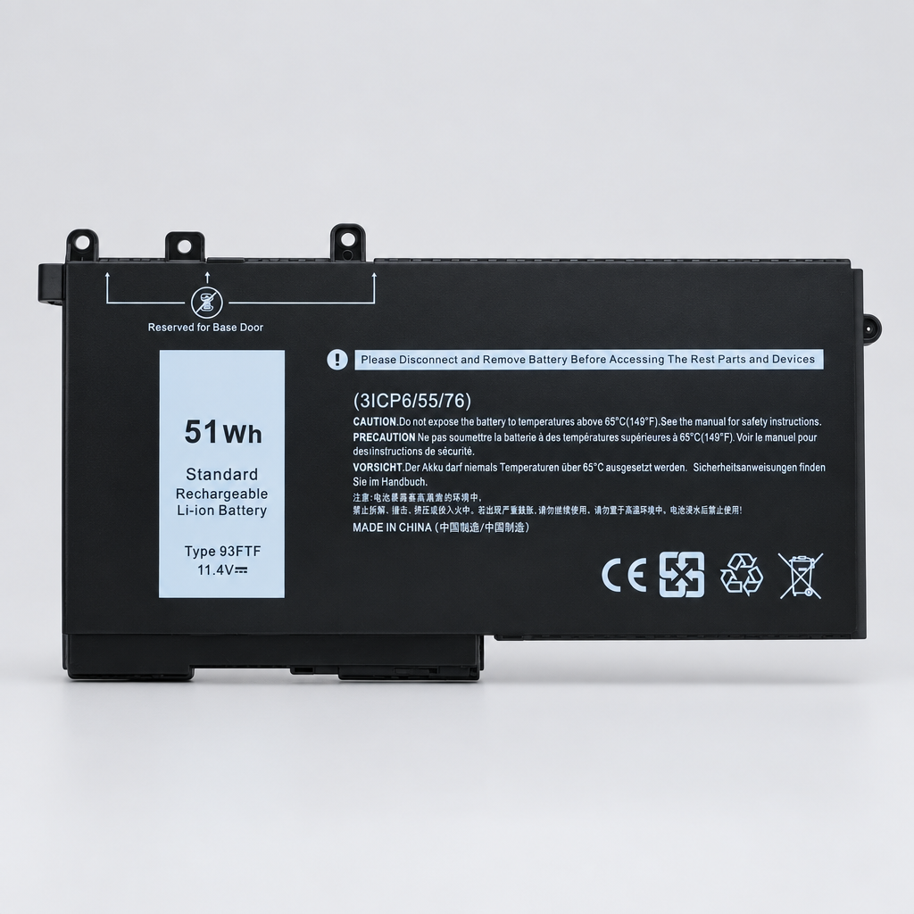 93FTF Battery for Dell Latitude 5280 5480 5580 5490 5590 51Wh 11.4V