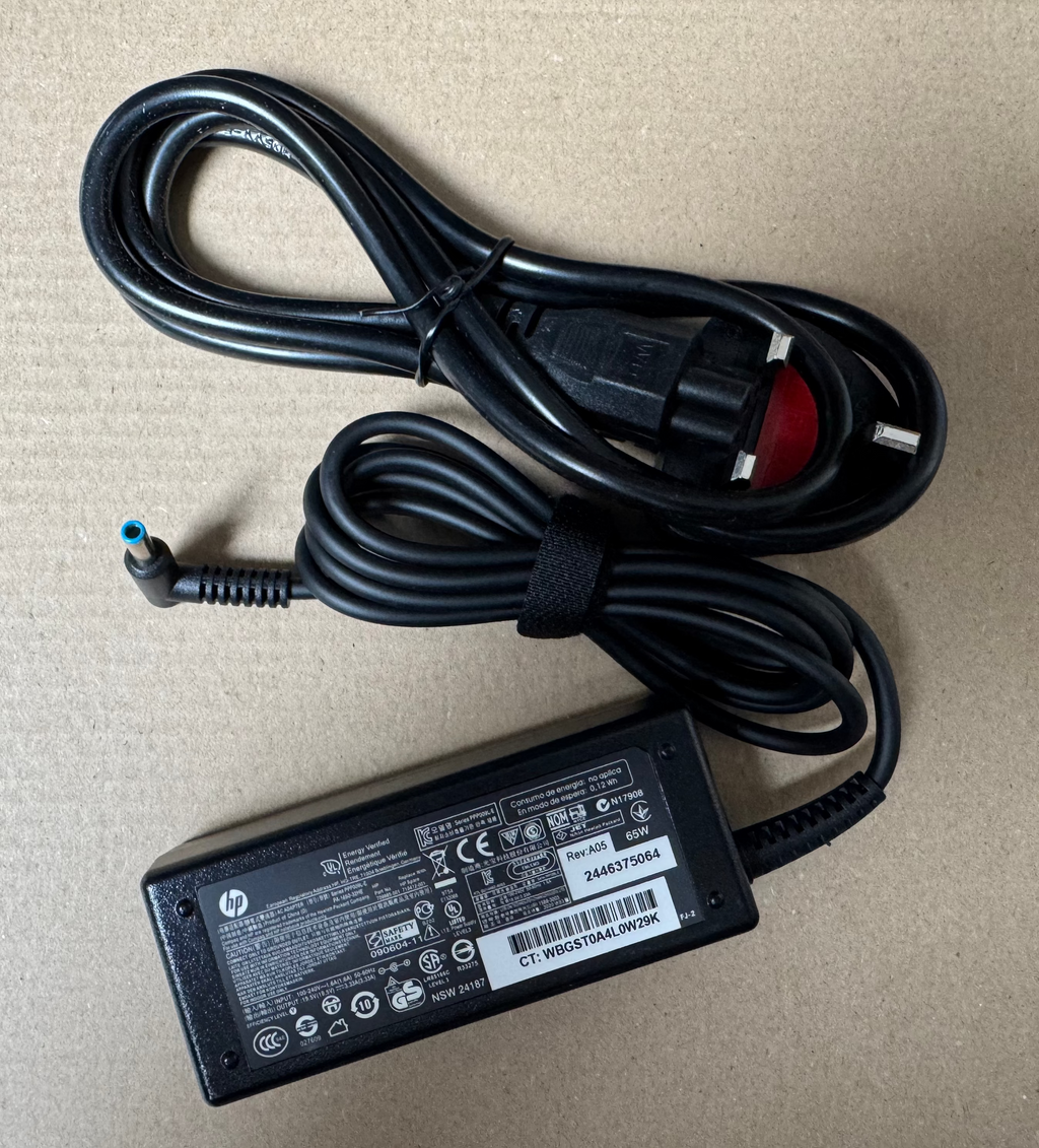 Genuine Original HP 19.5V 65W Charger PSU Adapter Blue Small Tip 4.5mm NEW