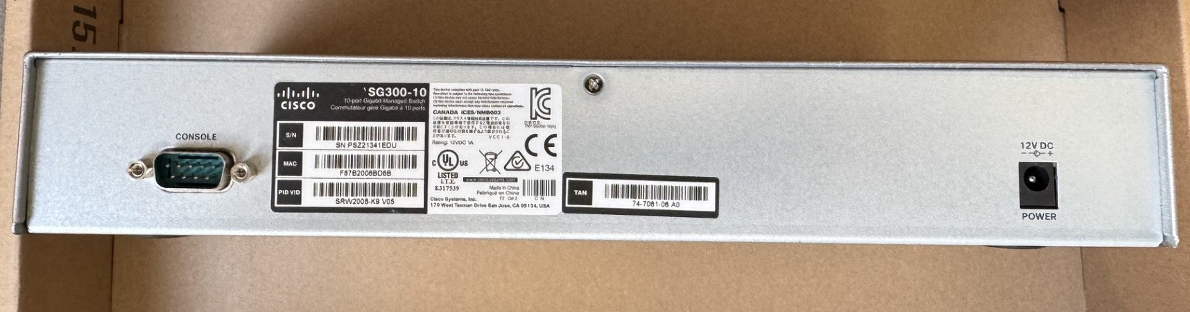 CISCO SG300-10 10-Port Gigabit Managed Switch
