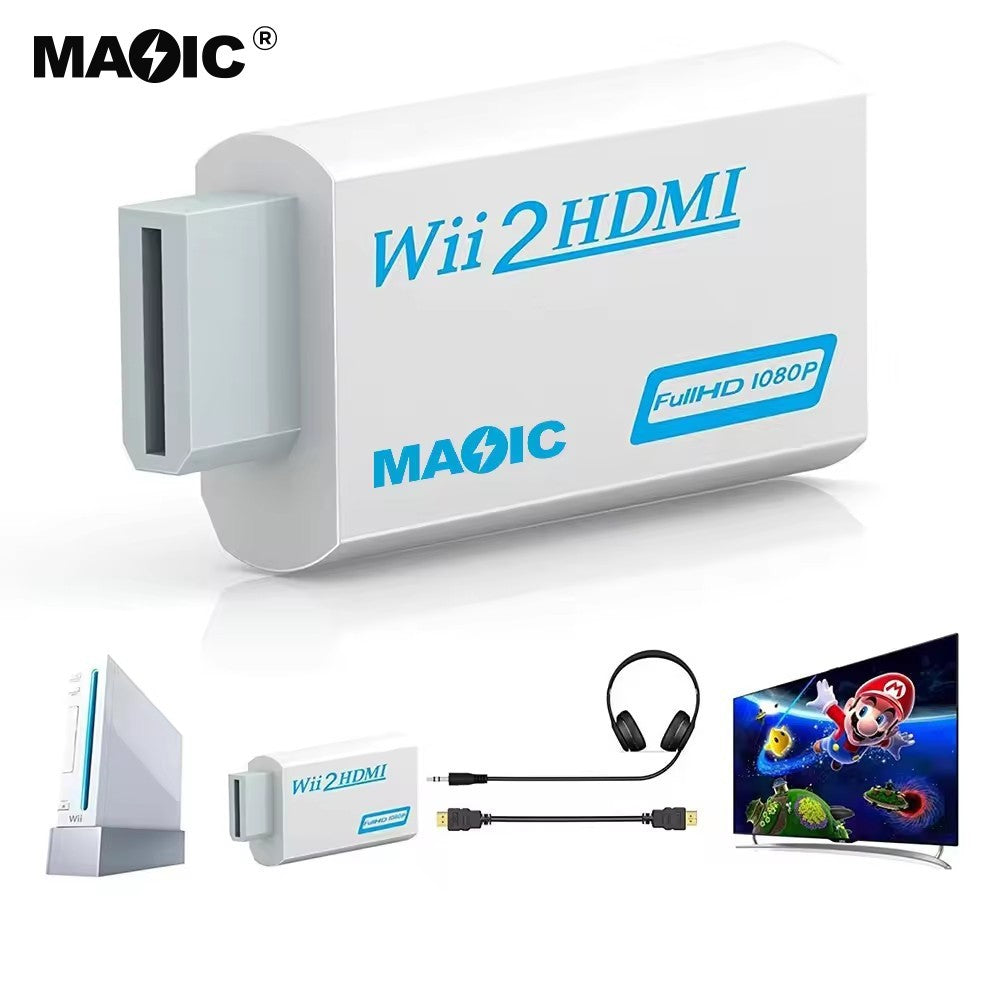 Wii TO HDMI Adapter Converter with 3.5mm Audio Video 1080P HD Output