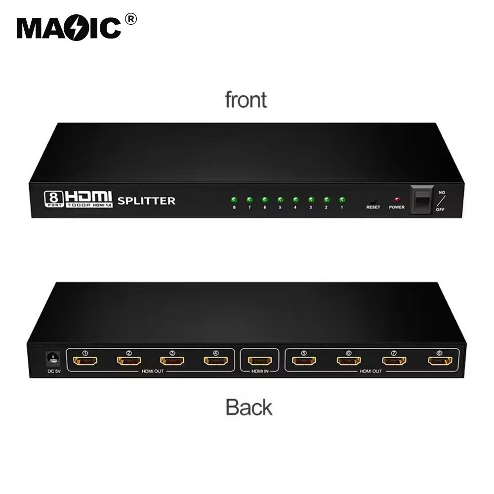 8 Port HDMI Splitter 4K 3D Multi Splitter Switch Hub