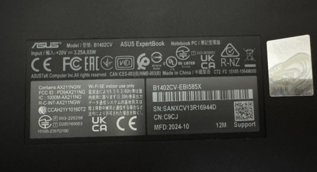 Bottom Case Cover for Asus Expertbook B1402CV - Refurb.