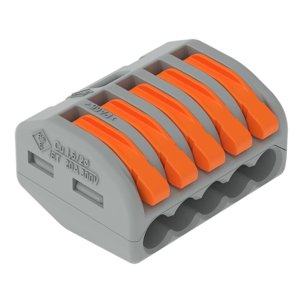 Wago 221/222 Series Connectors Wire Block Clamp Terminals 20A 300V 5x PACK