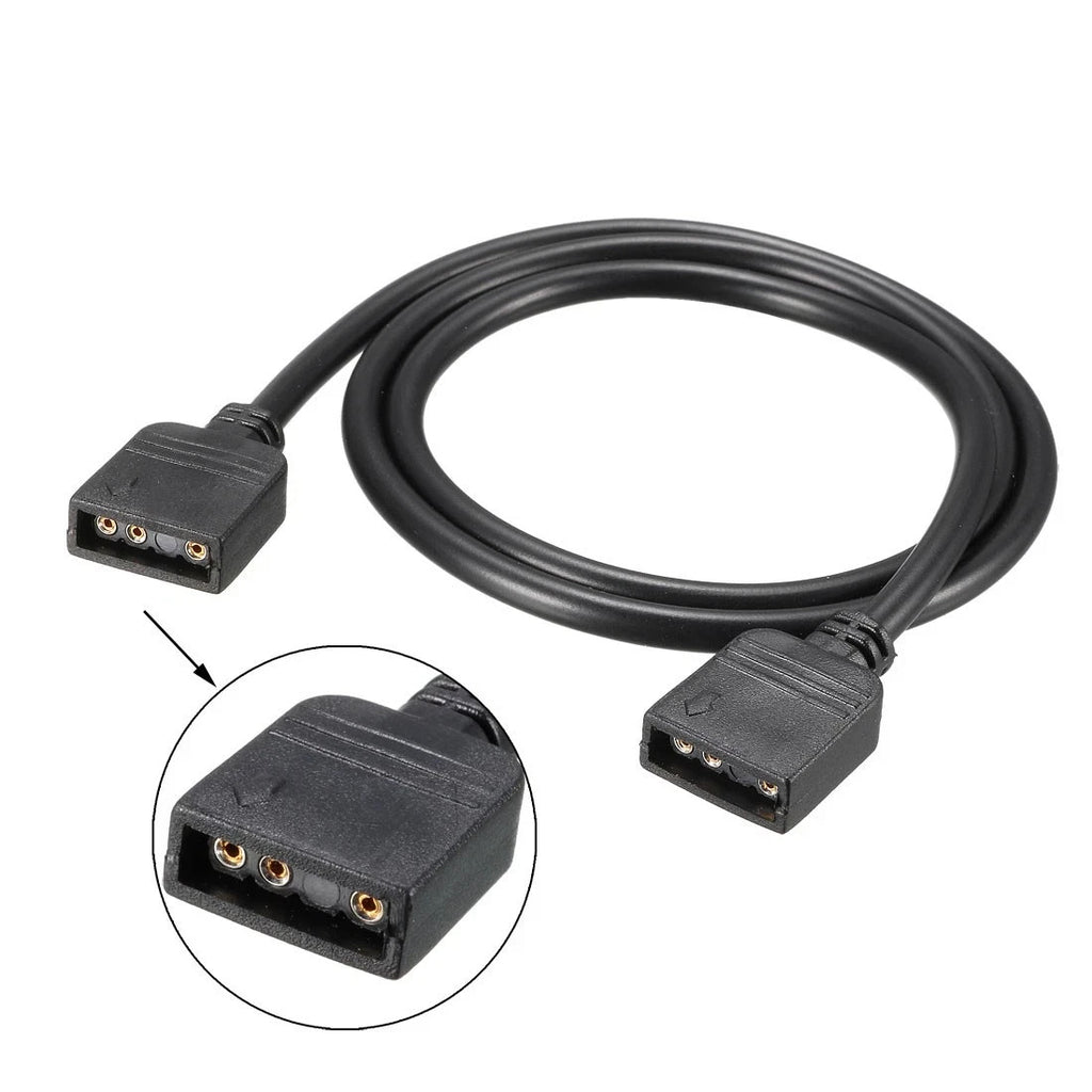 ARGB Connector Cable Female to Female 3 Pin  Connector 50cm Length + connectors