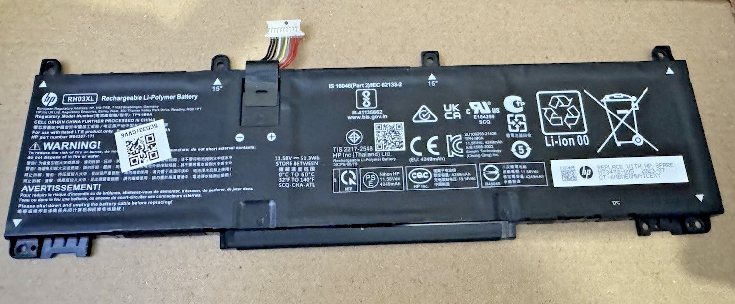 Genuine HP ProBook 450 G8 / 640 G9 / 650 G8 45Wh Battery RH03XL M02027-005 79% - Refurb.