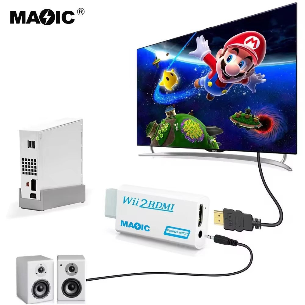 Wii TO HDMI Adapter Converter with 3.5mm Audio Video 1080P HD Output
